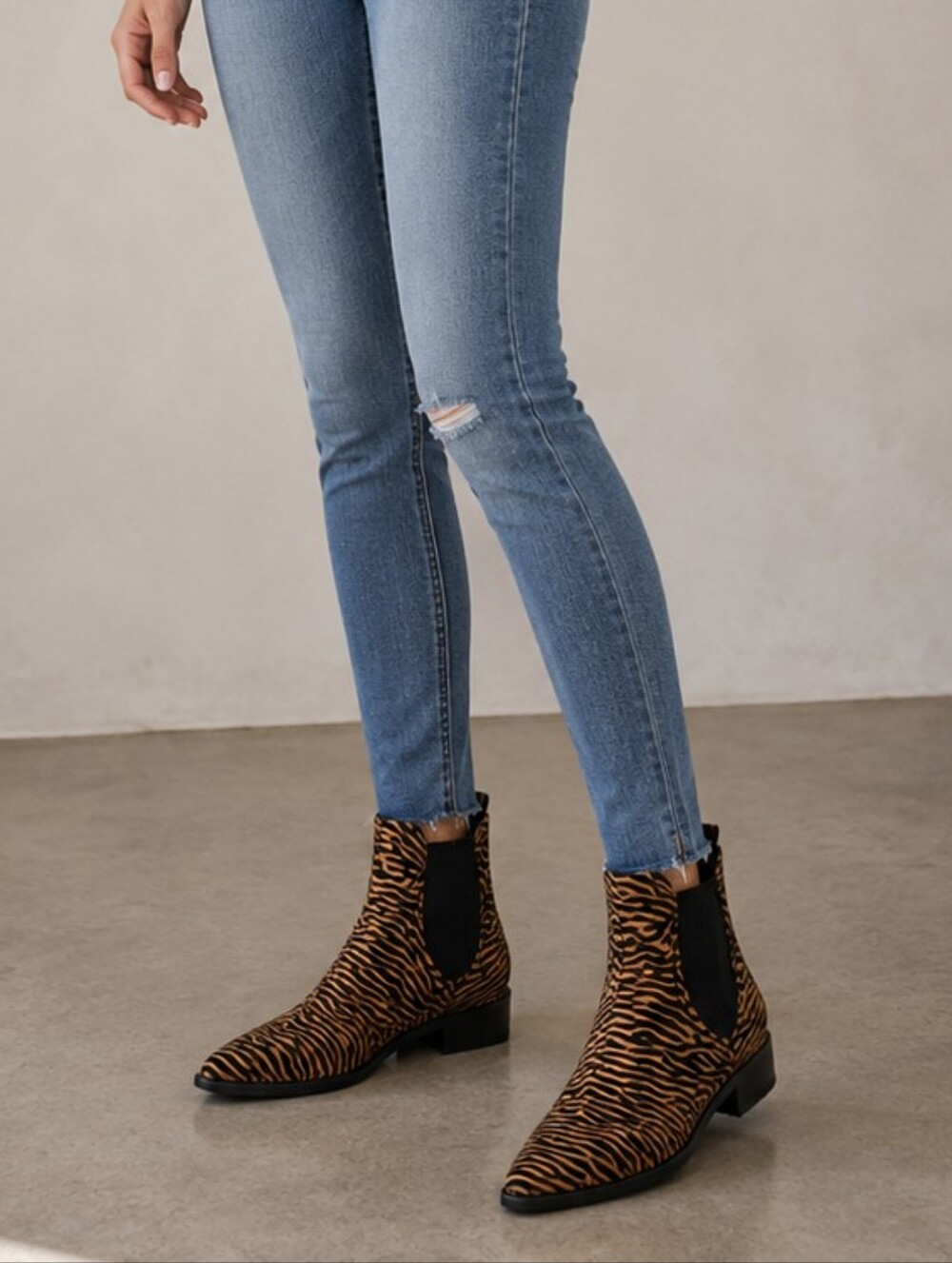 Call It Spring Tiger Print Ankle Boots - Black and Brown